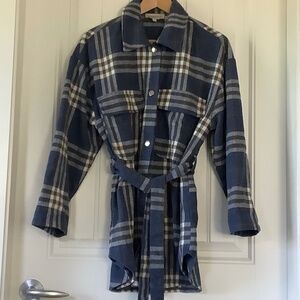 Blue plaid shacket size M
